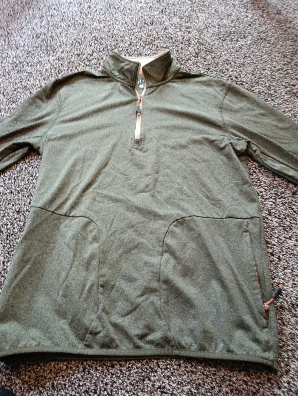 Men's Olive Green Aspen Quarter-Zip Dress Shirt
